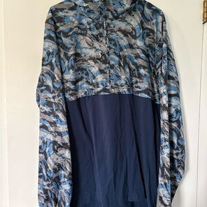 Blue and Gray Under Armour Camouflage Windbreaker